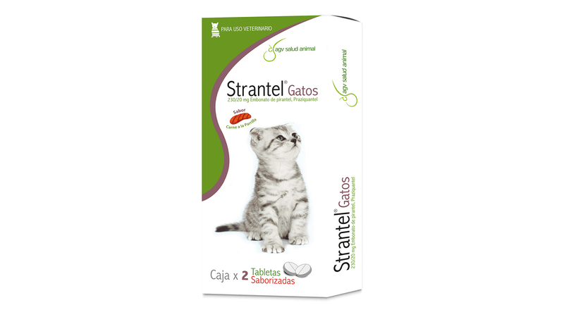 STRANTEL GATOS TAB SABORIZADA X 2 TAB