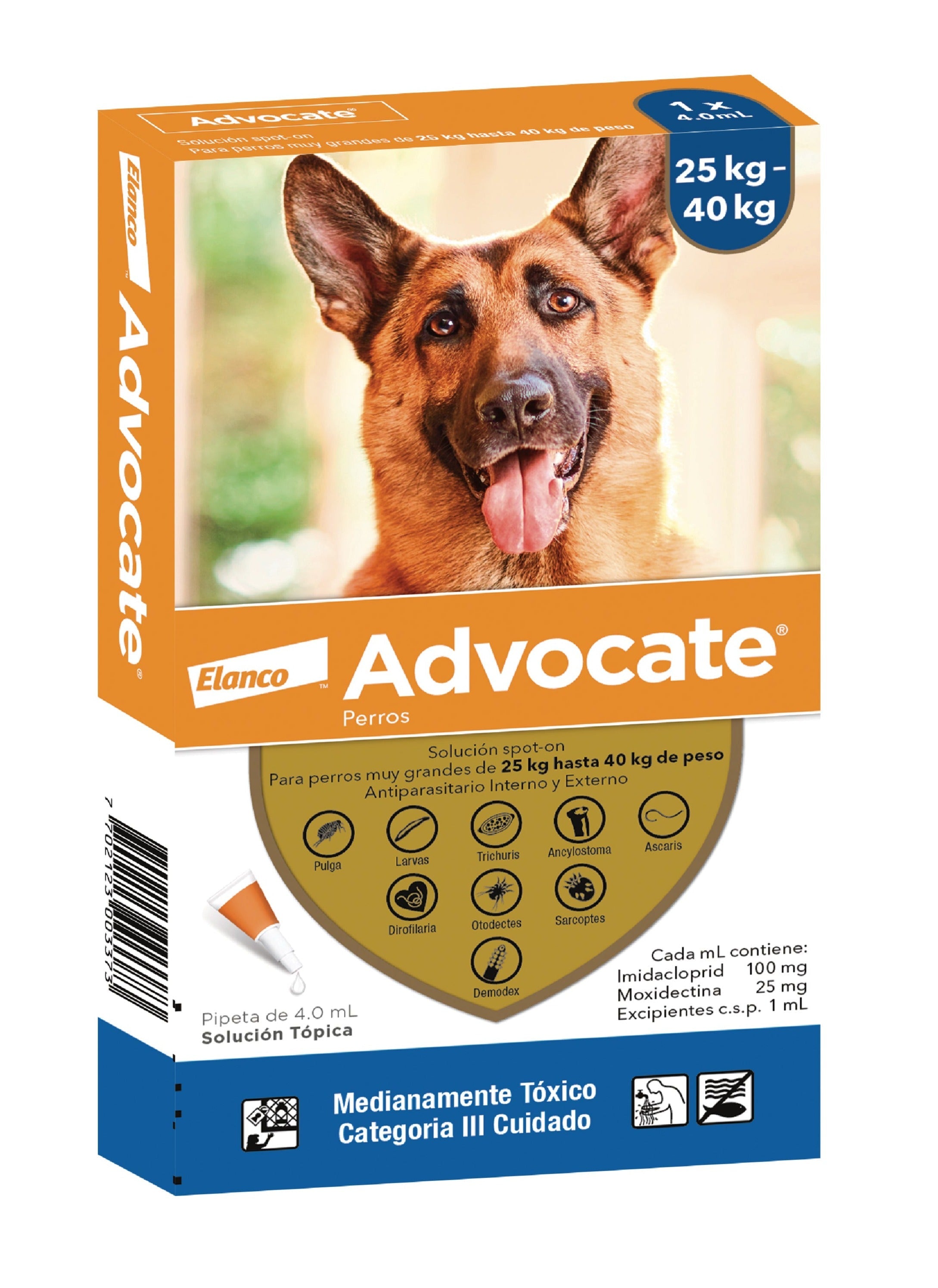ADVOCATE PERRO X 4.0 ML DE 25 A 40 KG