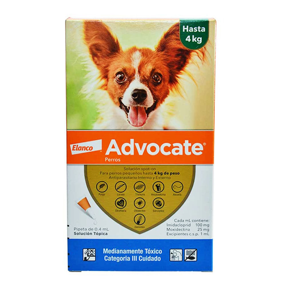 ADVOCATE PERRO X 0.4 ML HASTA 4 KG