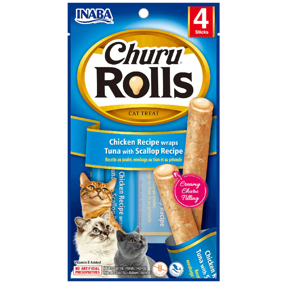 CHURU ROLLS CAT X 4 UNI POLLO X 40 GR USA733