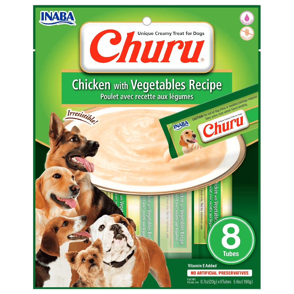 CHURU DOG SNACK POLLO Y VEGETAL X 160G X 8U USD605