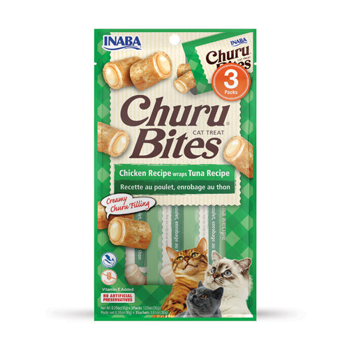 CHURU BITES CAT  POLLO CON ATUN X 3U VERDE USA721