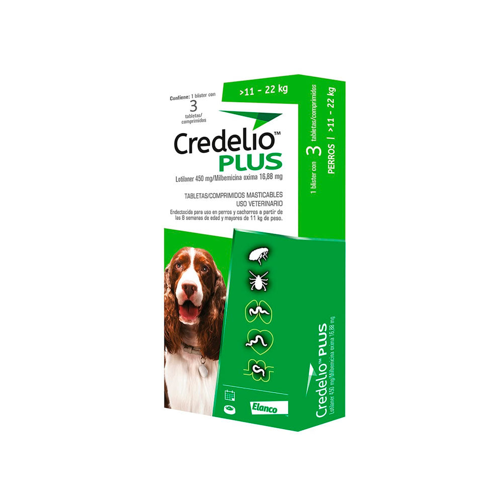 CREDELIO PLUS 450 MG 11-22 KG CAJA X 3 TAB