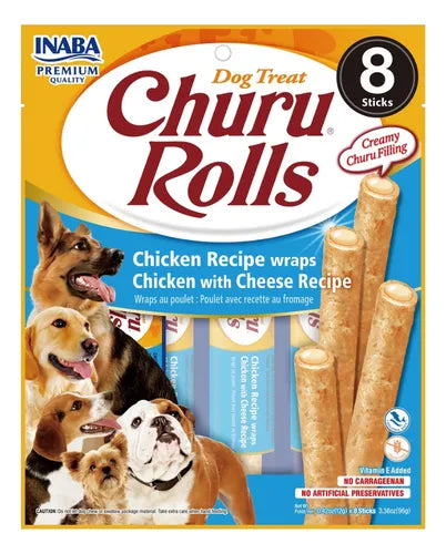 CHURU ROLLS DOG X 8 UNI POLLO X 96 GR
