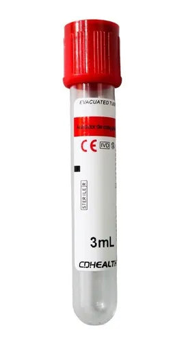 TUBO TAPA ROJA 3 ML GRADILLA X 100 UNIDADES