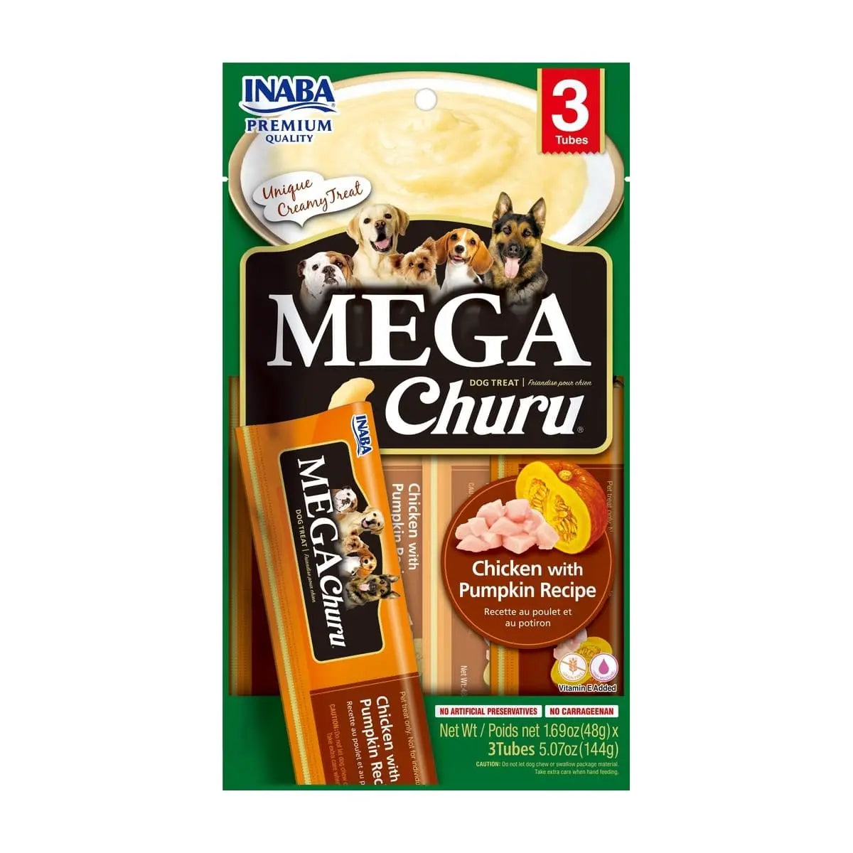 CHURU DOG MEGA POLLO Y CALABAZA X 144G X 3U USD622