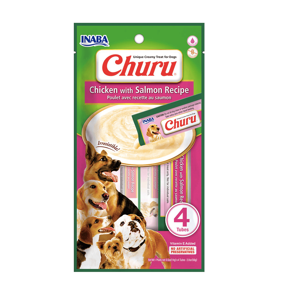 CHURU DOG SNACK POLLO Y SALMON X 56 GRS