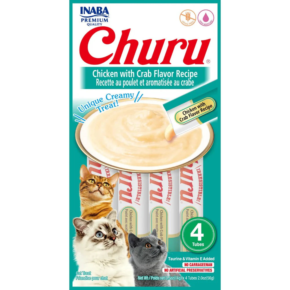 CHURU CAT SNACK POLLO Y CANGREJO X 56G X 4U USA609
