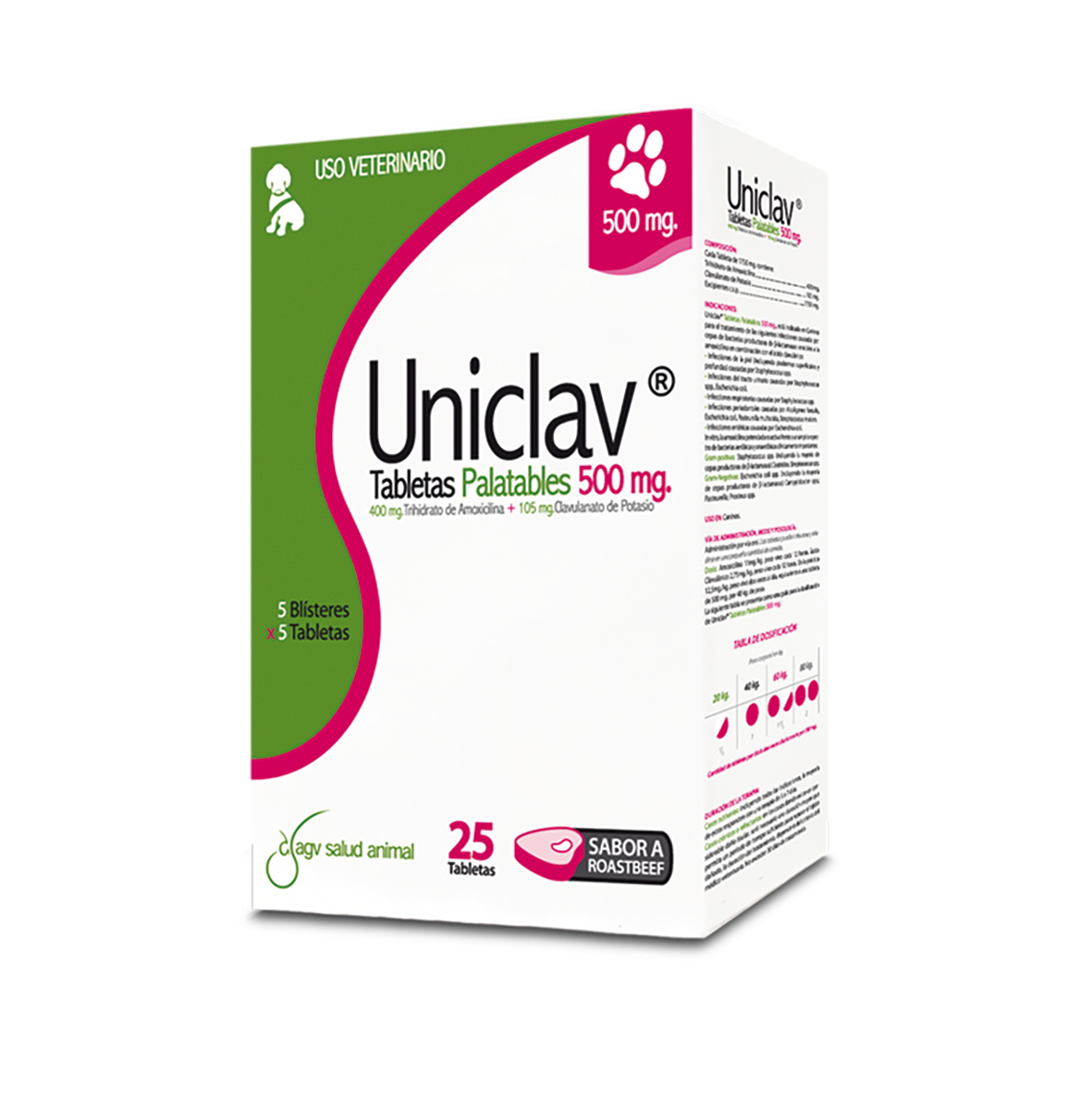 UNICLAV TAB PAL X 500 MG CJ X 25 TAB